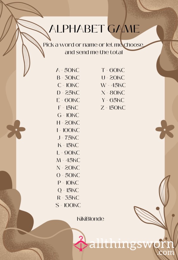 💌 Alphabet Game 💌