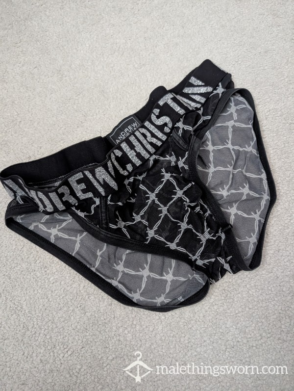 Andrew Christian Briefs Black & Mesh Pattern