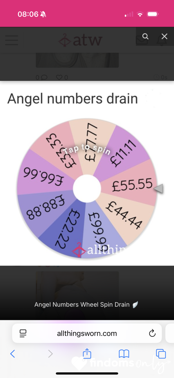 Angel Numbers Wheel Spin Drain