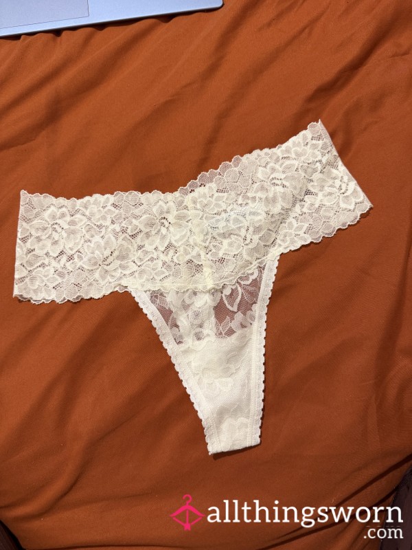 Angelic White Lace Thong😮‍💨