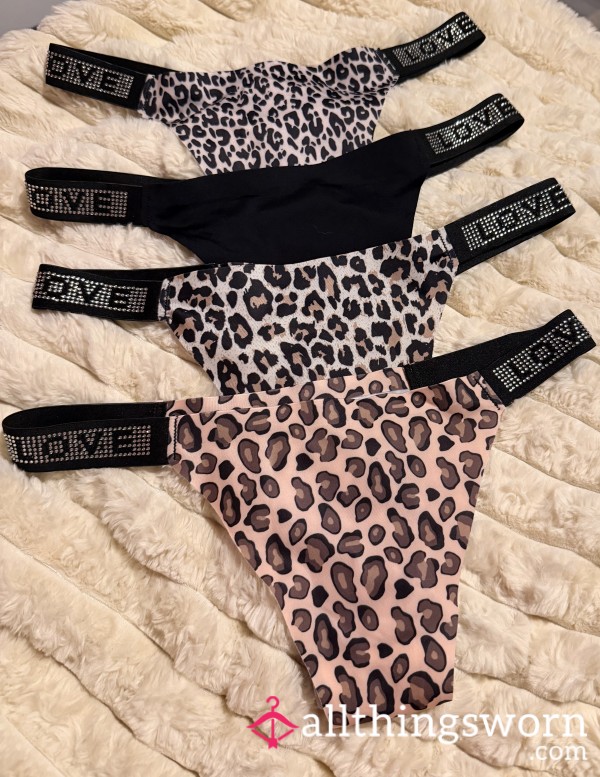 Animal Print Silky Satin Thong