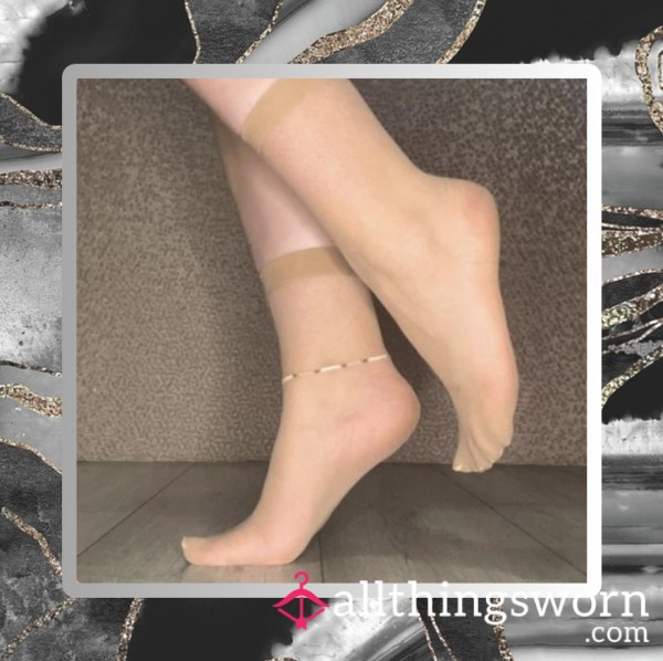 Nude Ankle Nylon Socks (48hr Custom Wear)