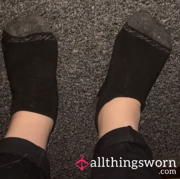Ankle Sock Removal Tease - Black Sketchers
