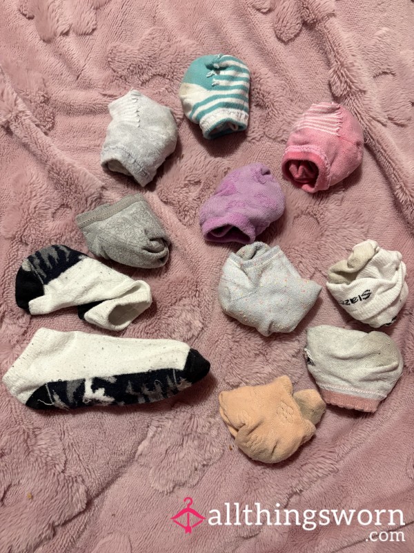 Ankle Trainer Socks Various Colours Worn On My Size 3 Feet