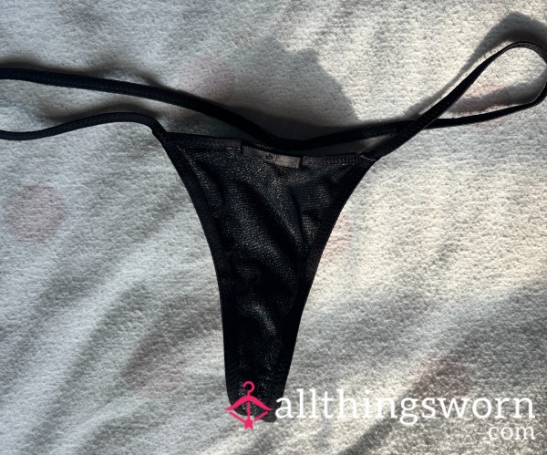 Ann Summers Barely There Little Black Thong, Very Well Used!