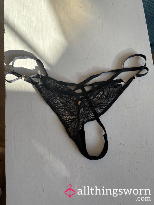 Ann Summers Black And Gold Thong