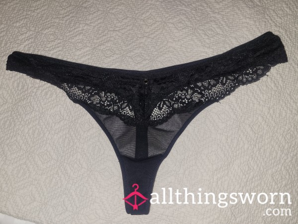Ann Summers Black Lacey Thong Size 14