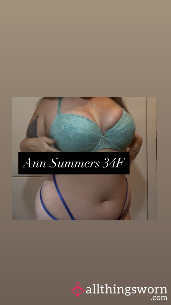 Ann Summers Blue Bra 34F 1 Week Wear