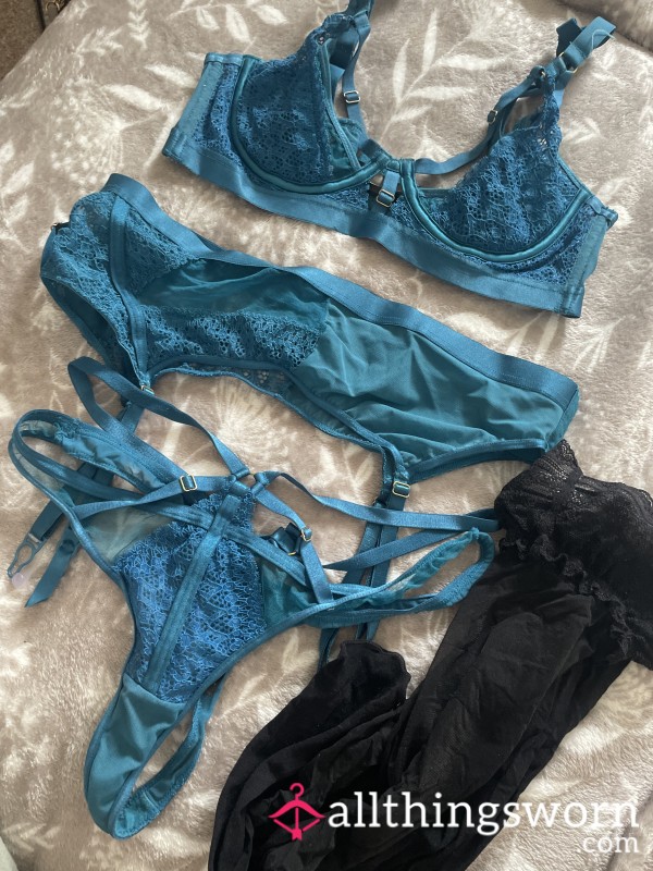 Ann Summers Full Lingerie Set, Stockings, Bra, Thong And Suspenders ❤️