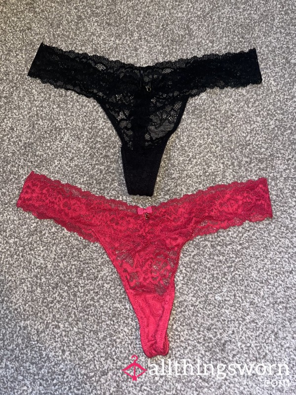 Ann Summers Lace Thong Worn For 24 Hours! 🖤❤️