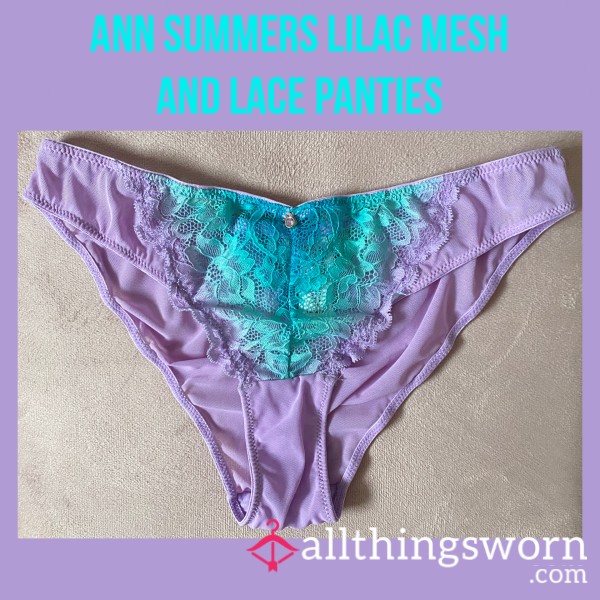 Ann Summers Lilac Mesh And Lace Panties💜