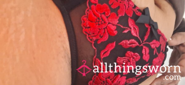 Ann Summers Red And Black Lace Panties