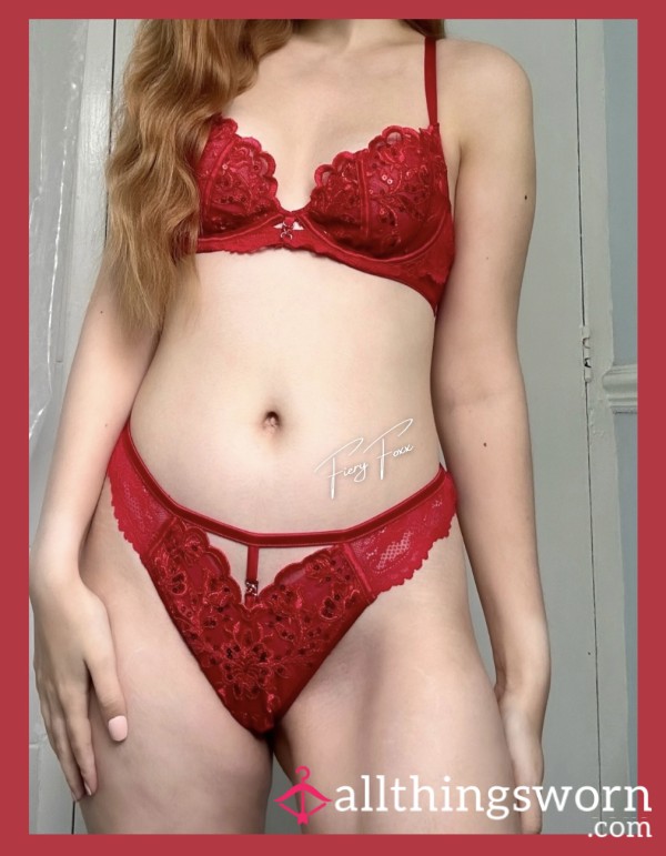 Ann Summers Red Sparkle Lingerie Set ❤️