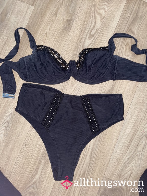 Anne Summers Black Bikini With Gems And Lace