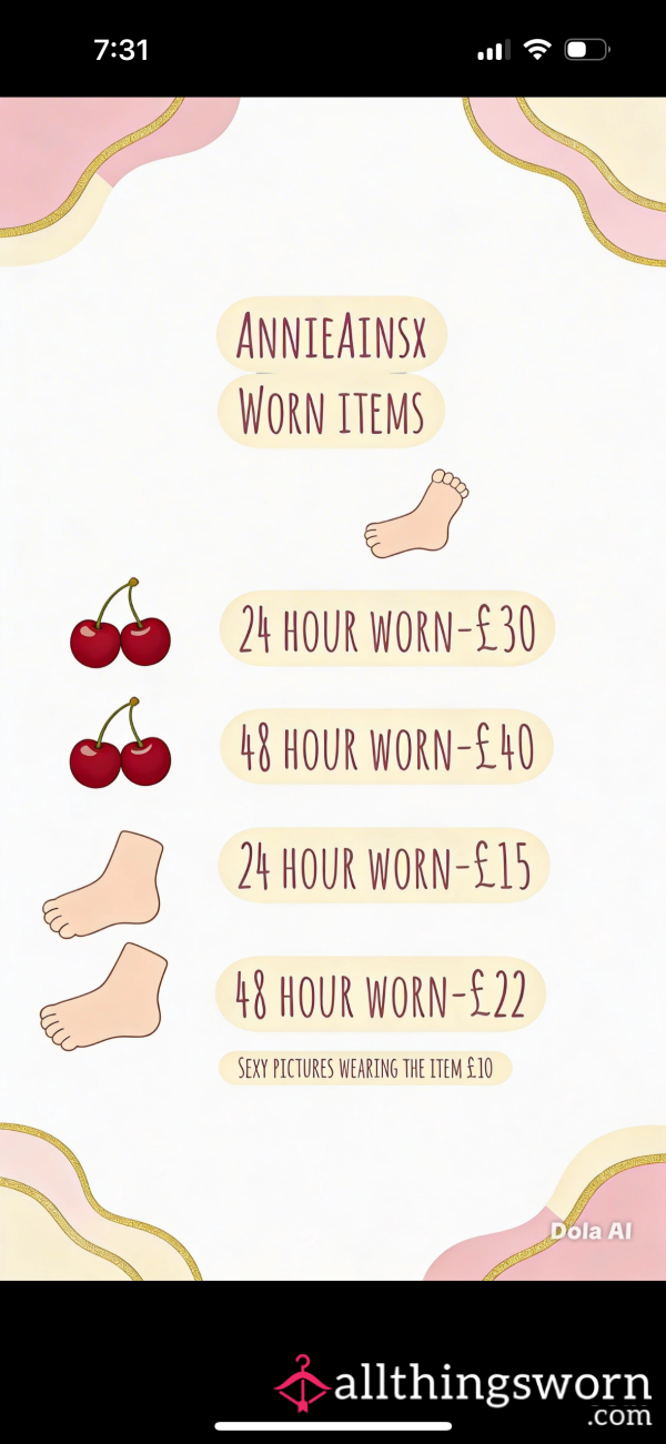 Annie Worn Wears Price List