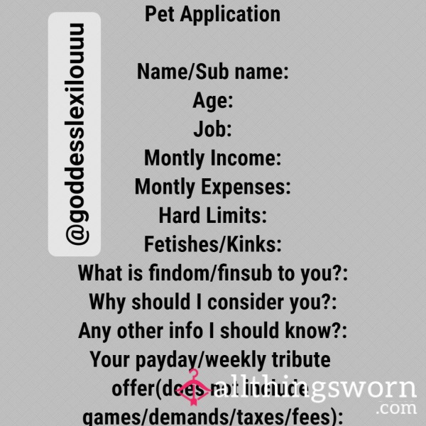 Application For Submissives