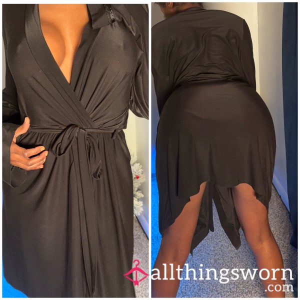 APT 9 Black Soft Robe Well Worn By Milf