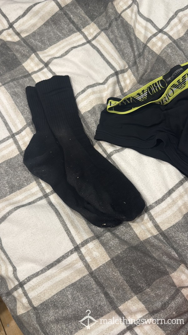 Armani Boxers And Black Socks.