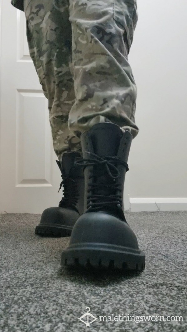 Army Lad In Balenciaga Boots Worship