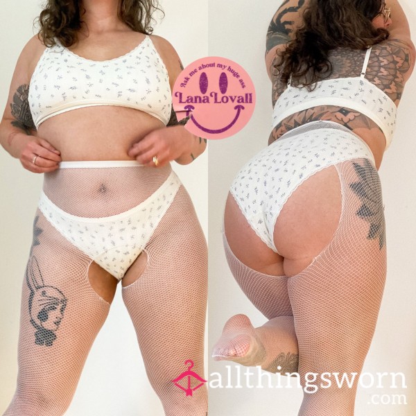 As Seen On Lana's Instant Content - Ripped White Fishnets (XL)