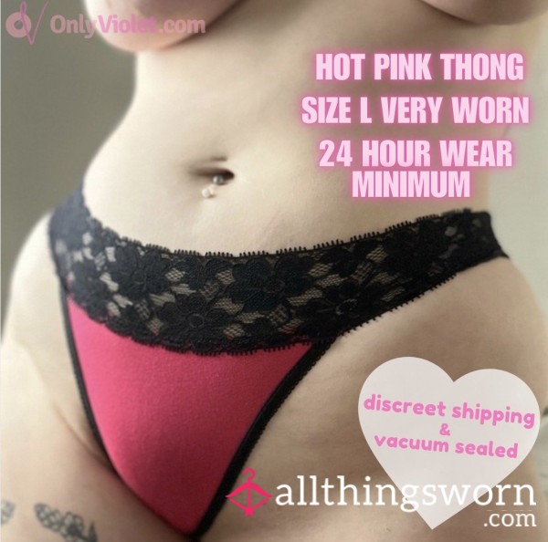 ❤️ AS TIGHT AS MY Pu**y! HOT PINK LACE THONG ❤️