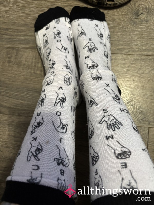 ASL ABC Long Socks