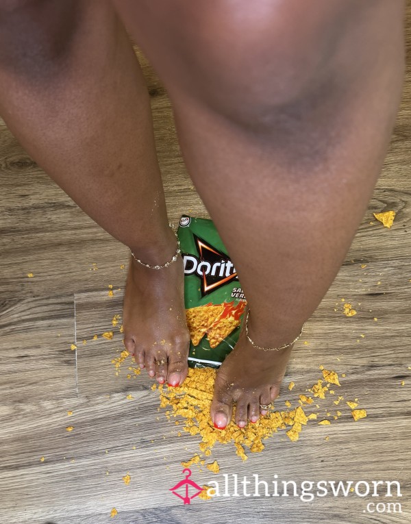 ASMR Chip Crushing Foot Play