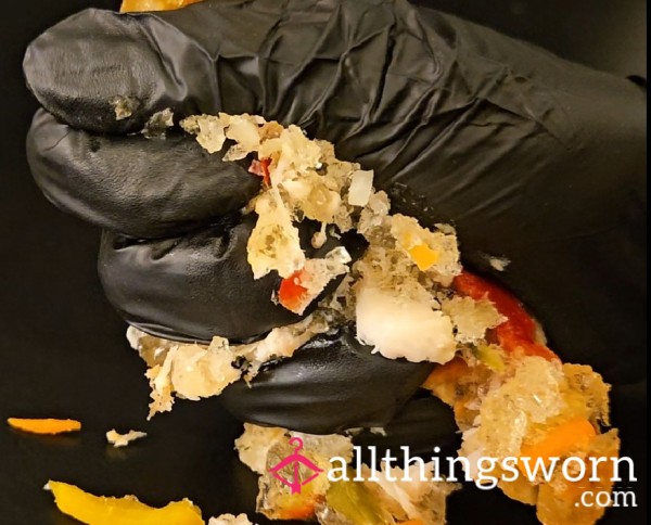 [Food Crush Hand] Aspic Jelly Crush In Latex Gloves - Wet Texture & Deep Sound