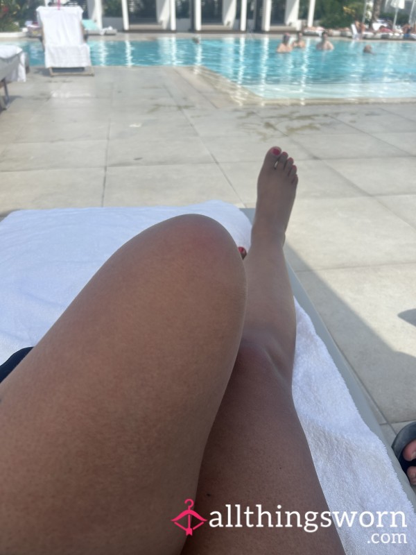 Soaking Up The Sun Creating Tan Lines On My Already Sun-kissed Legs