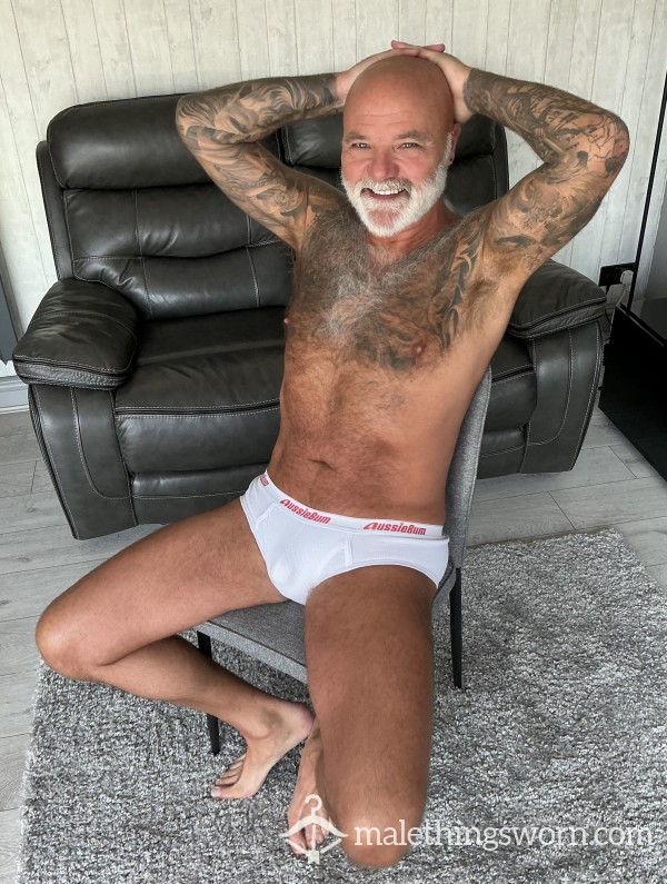 AUSSIEb*m Cla**ic White Briefs. UK POSTAGE INCLUDED IN THE PRICE.