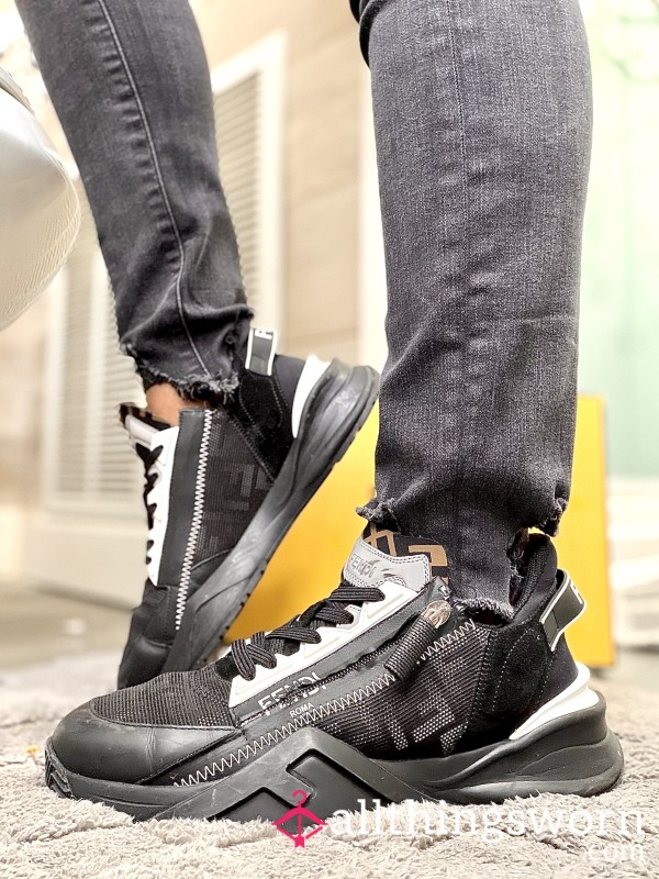 Authentic Fendi Flow Black Mesh Sneakers