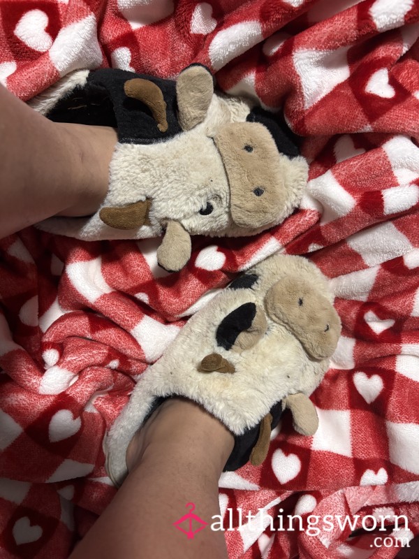 Authentic Heavy-Use Cow Plushies - Sweaty, Stained Insoles After Countless Hours - Sniff, Lick, Worship Ready