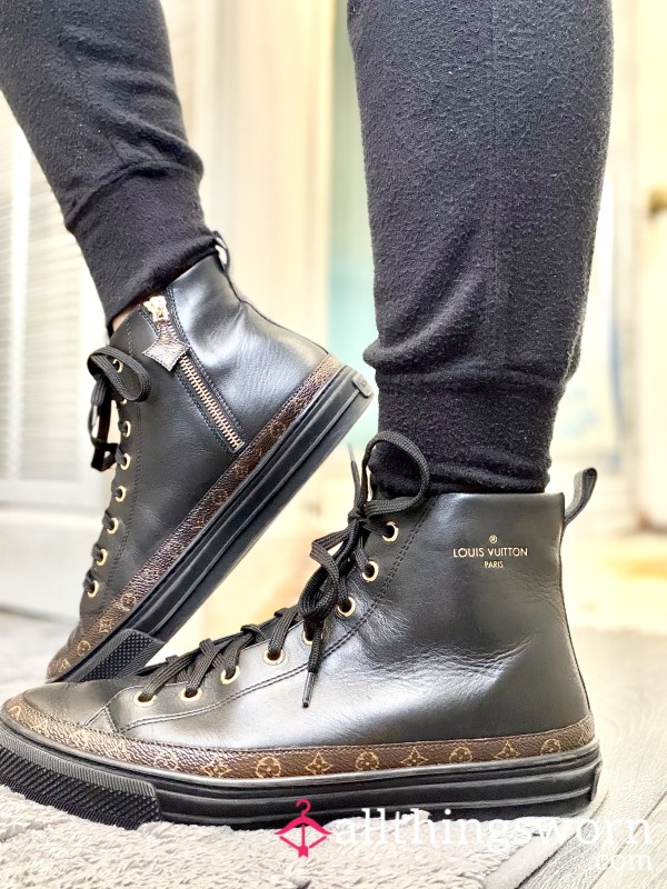 Authentic Louis Vuitton Stellar High-Top Leather Sneakers