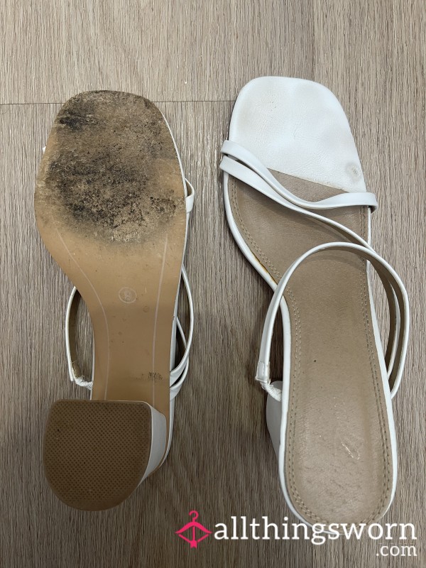 🤍 Authentic Well-Worn White High Heels | Going Out Shoes | Aussie Seller