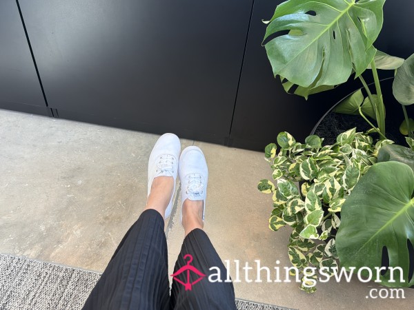 Authentic Worn White Canvas Keds – Office Worn