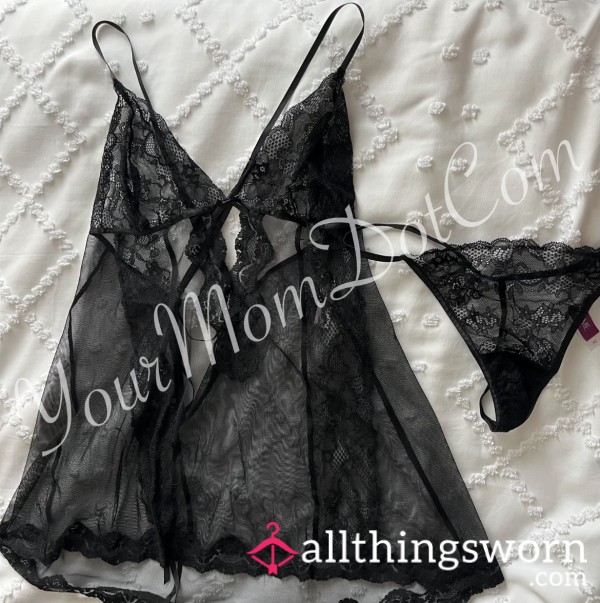 👙 Black 2-Piece Lace Teddy