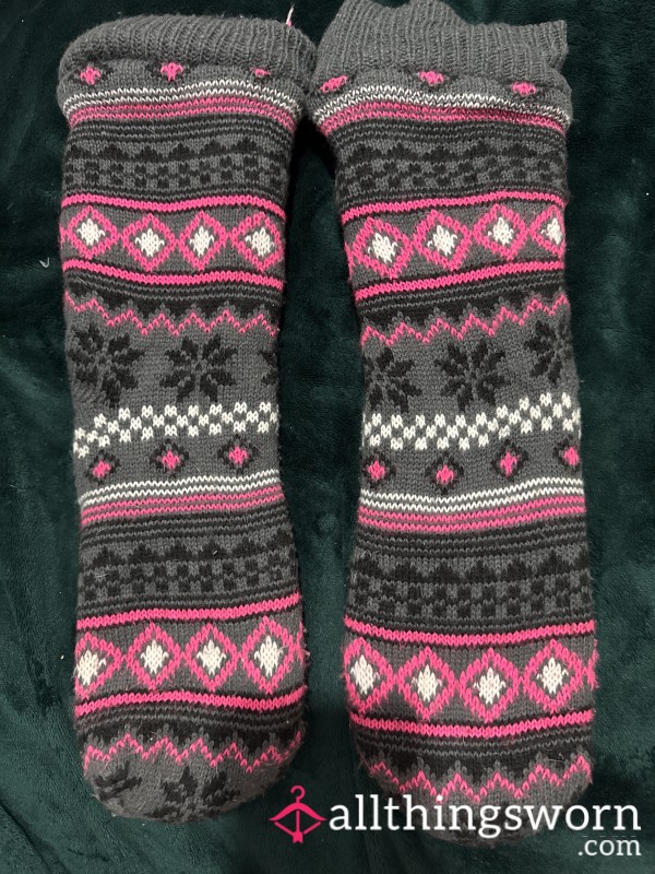 Aztec Print Fluffy Slipper Socks Well Worn