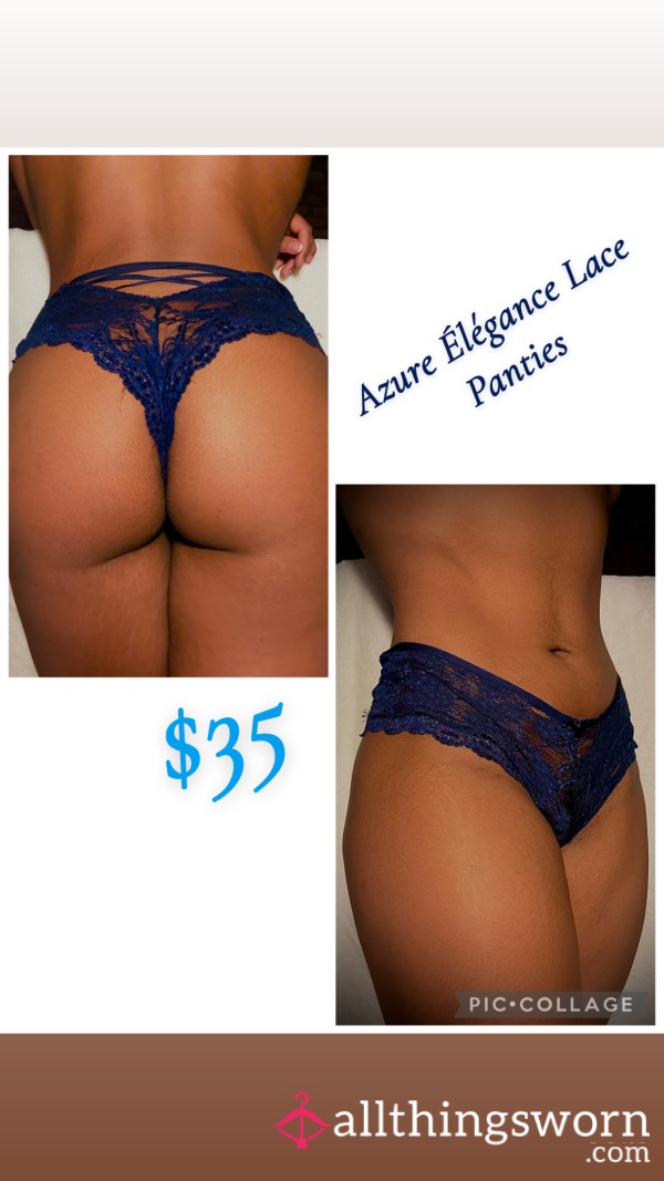 Azure Elegance - Blue Lace Up Panties