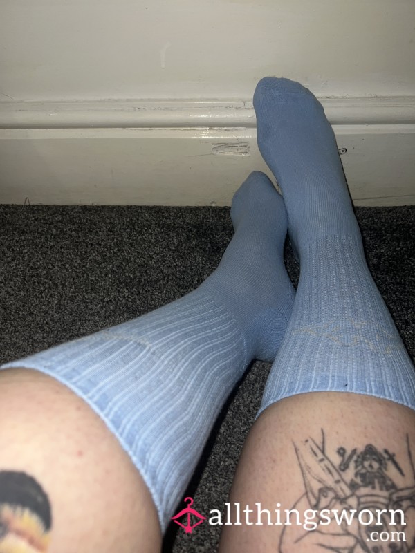 Baby Blue Crew Socks