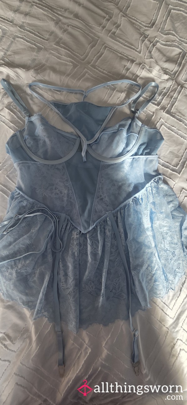 Baby Blue Dress And Thong