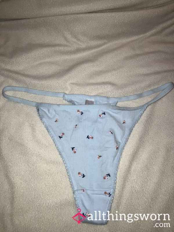 Baby Blue Flower Print Thong