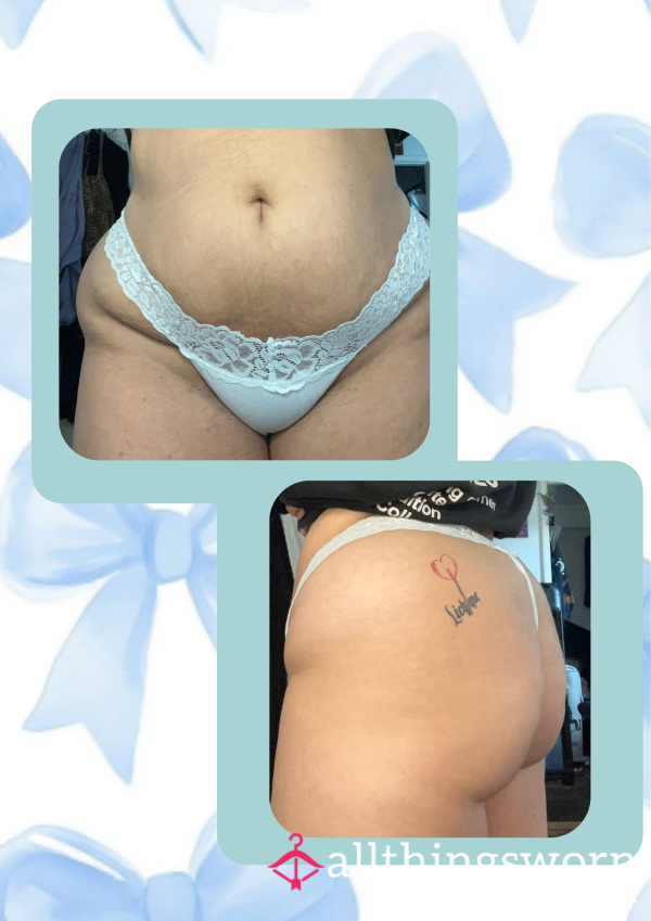 Baby Blue Lace G String BBW Thong