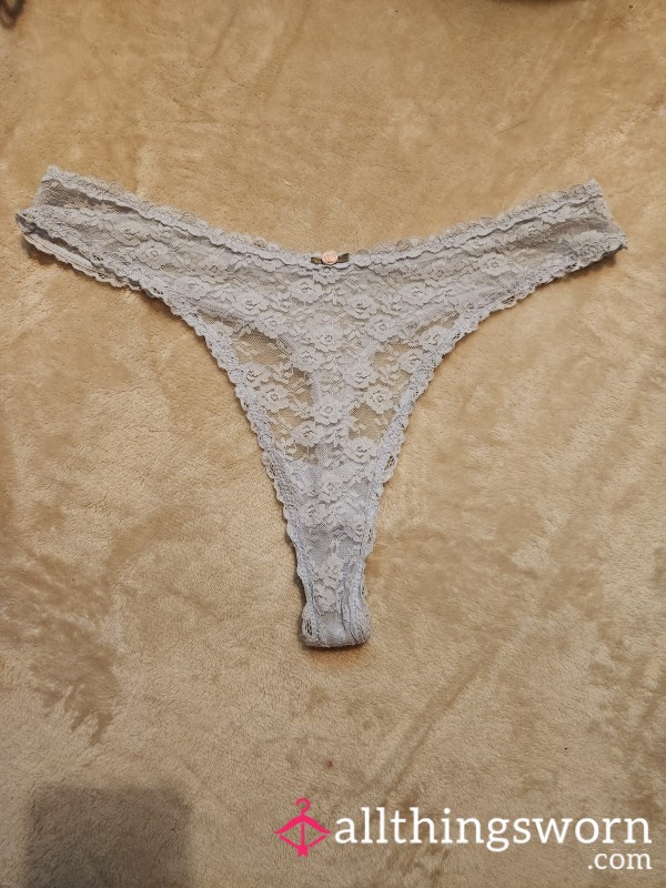 Baby Blue Lace Thong 24hr Wear