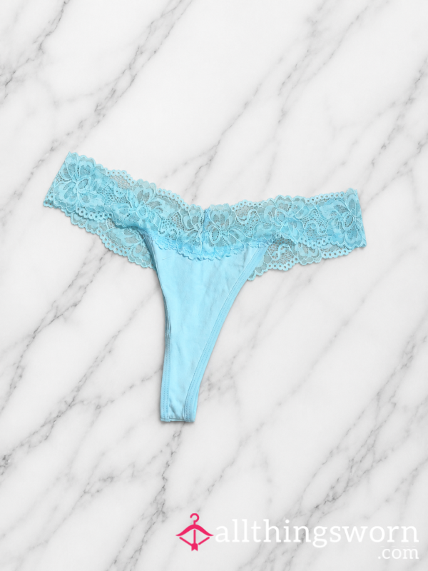Baby Blue Lace Thong