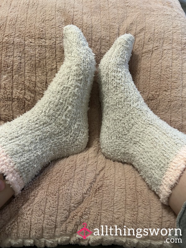 Baby Blue Long Fuzzy Socks