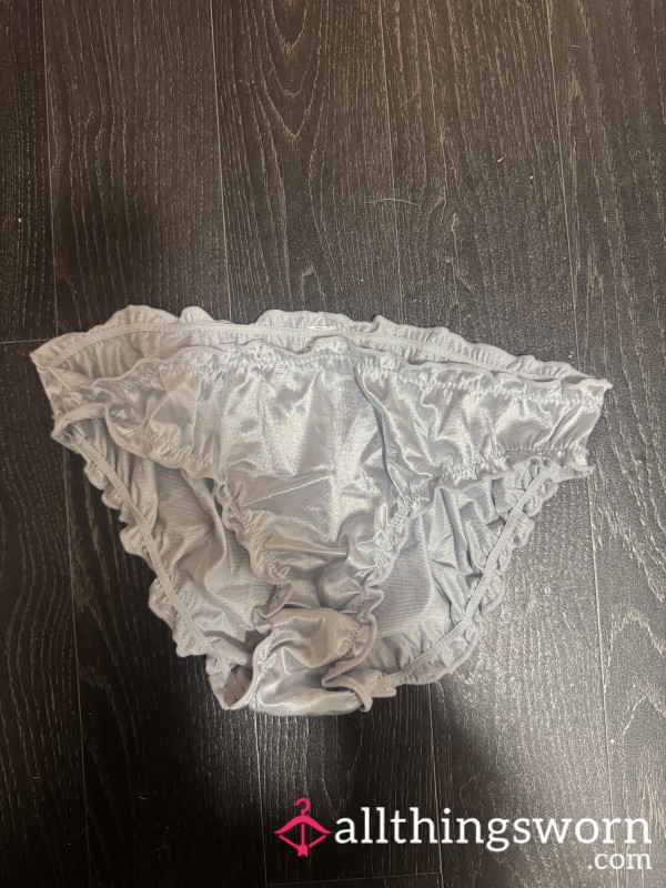 Baby Blue Satin/silk Fullback Briefs / Panties (24hr Wear)