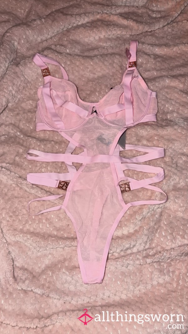 💗 Baby Pink Full Body Lingerie – Soft, Feminine & Worn 💗