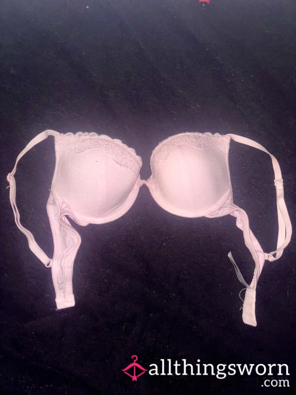 Baby Pink Lace Hem Bra