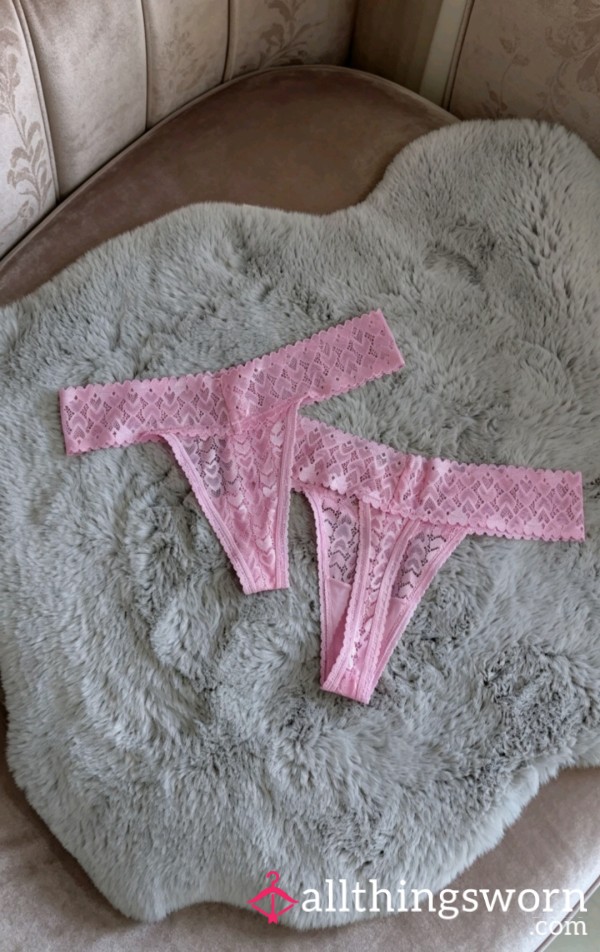 Baby Pink Lace Thongs