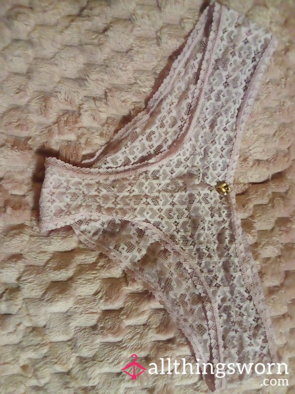 Baby Pink Lacy Juicy Couture Panties With 24 Hrs Of Use🥵